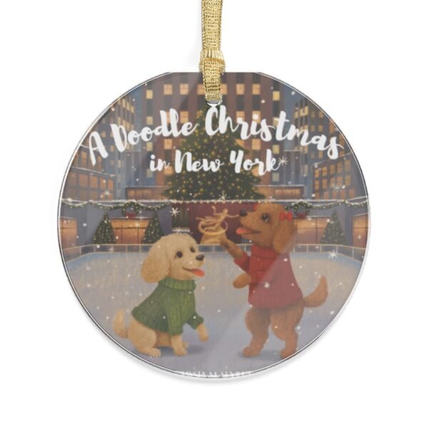 A Doodle Christmas in New York Acrylic Ornament - Image 2